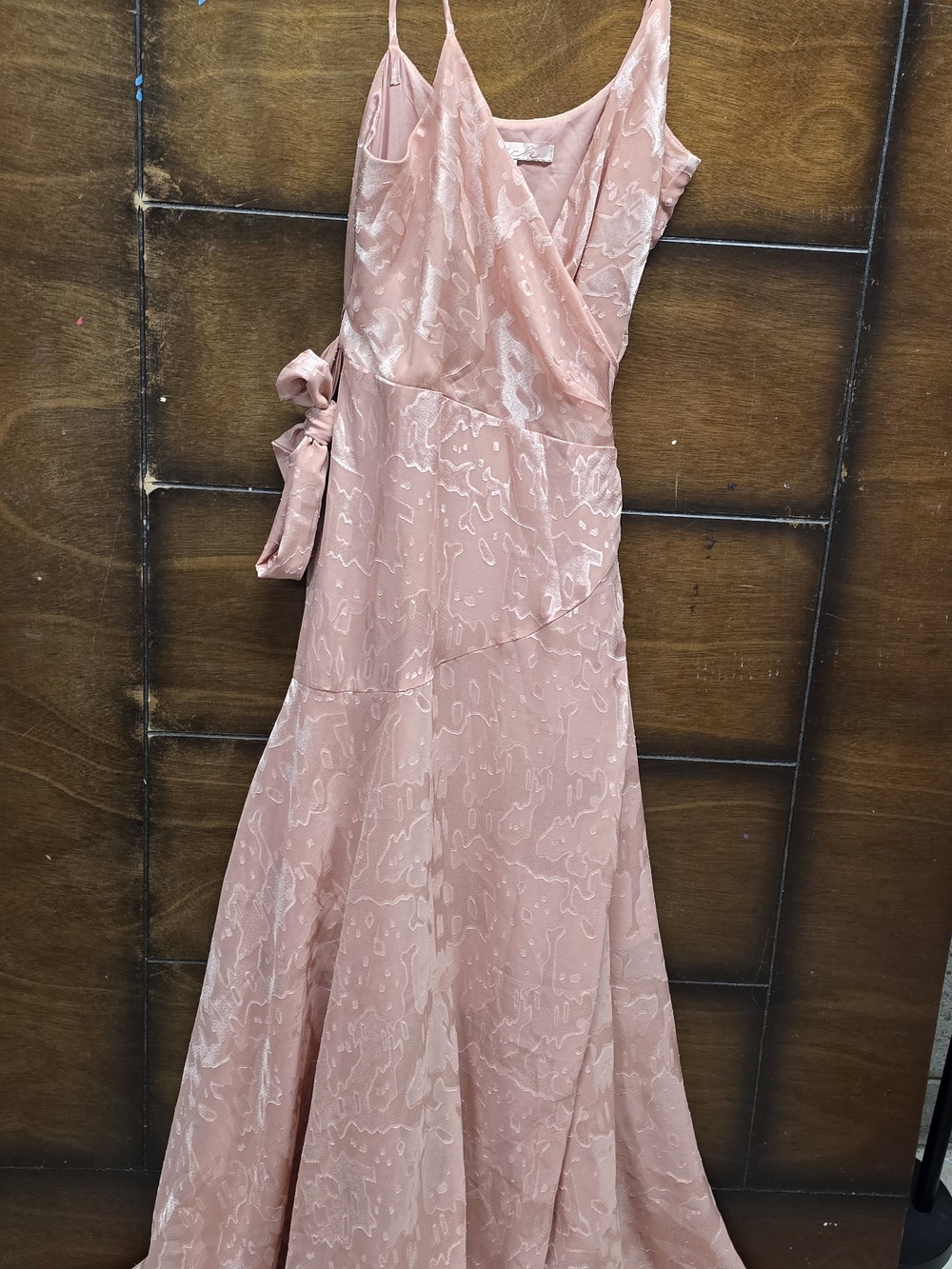 Hutch Dusty Rose Strapless Wrap Maxi Dress with Side Tie S